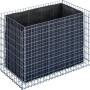 Eckiges Gabiona Gabionen-Hochbeet, 80x130x80 cm, Maschenweite 5x10 cm, Drahtkorb mit Vlies-Einsatz.