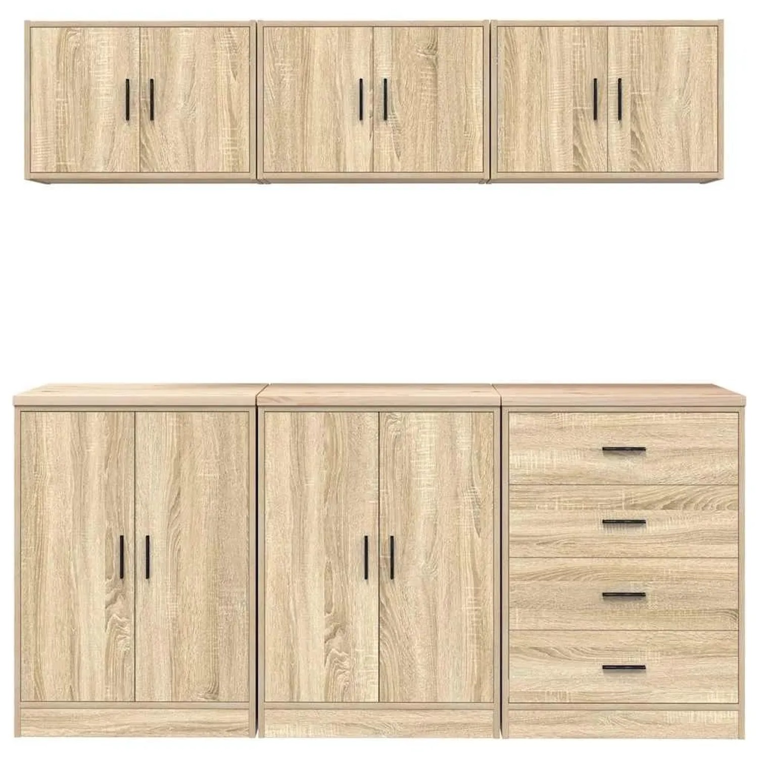 vidaXL Garagenschränke 6 Stk Sonoma-Eiche Holzwerkstoff 3328343_5