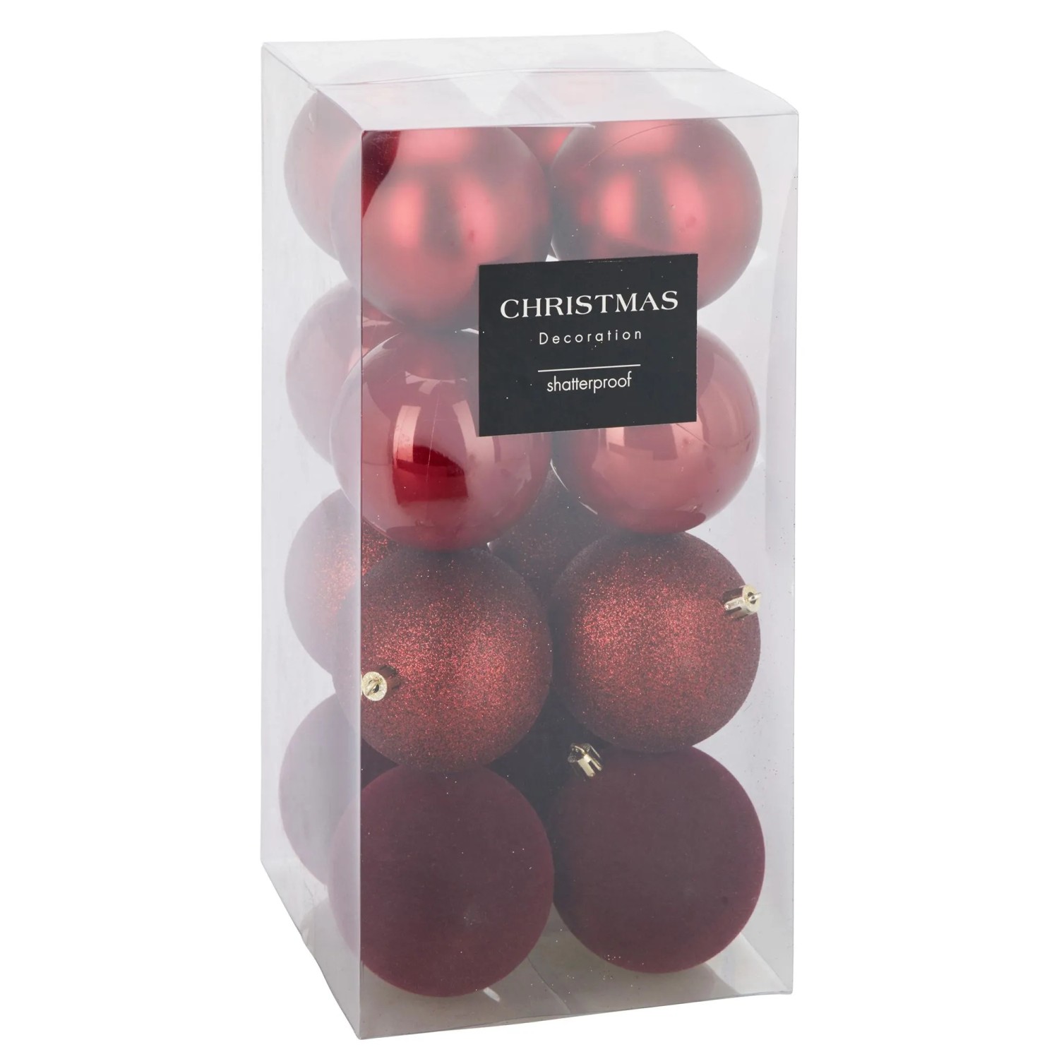 Weihnachtskugel-Set 8 cm Rot 16 Stück