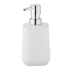 Schöner Wohnen Seifenspender Adine aus Keramik in Weiß mit Chrom-Pumpe, 400 ml.