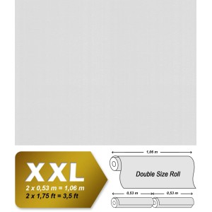 Weiße, matte Struktur Tapete von PROFHOME, überstreichbar, 1,06x25m.