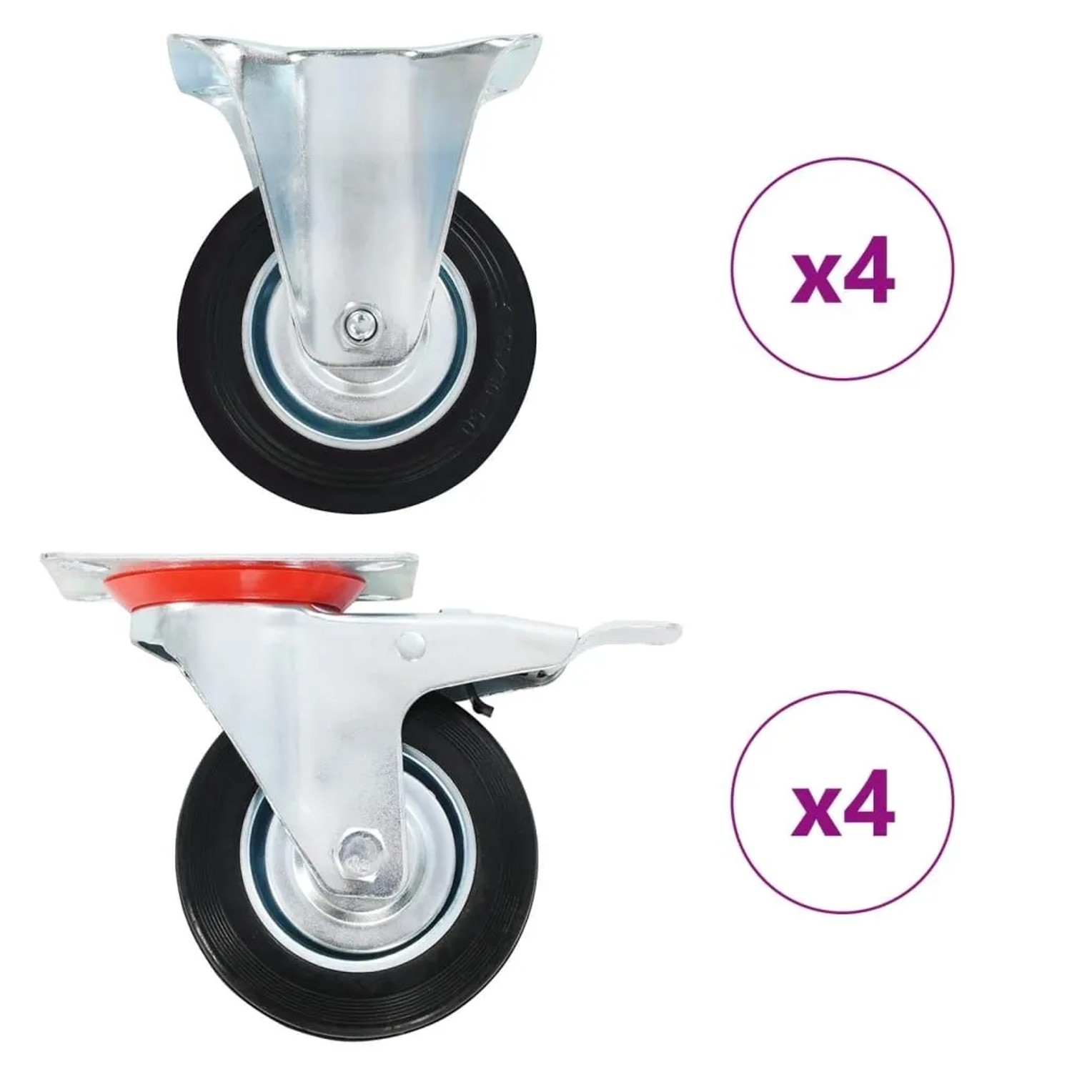 vidaXL 8 Stk Rollen 100 mm 278041