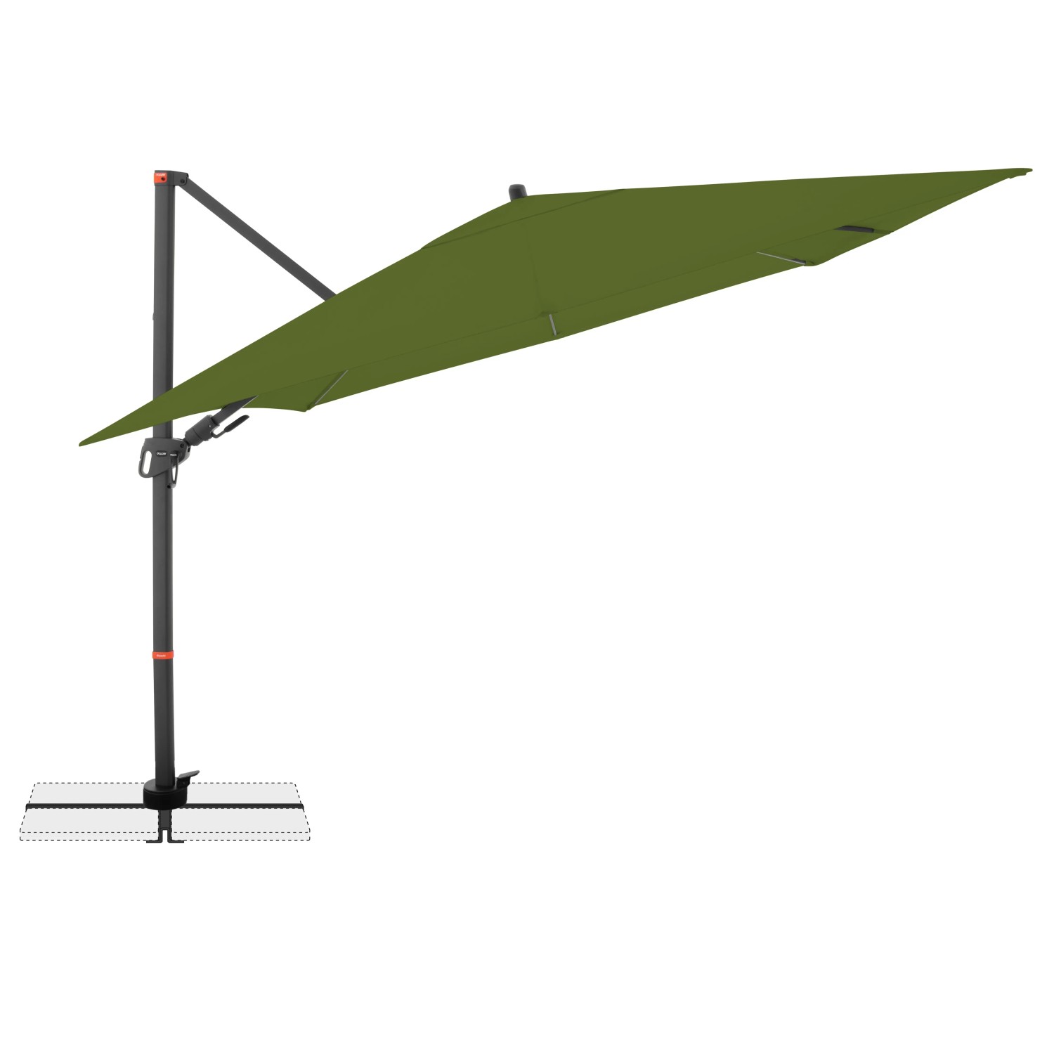 Doppler Ampelschirm MyZone, 280x280 cm, Kiwi, mit Dreh- und Neigungsfunktion.