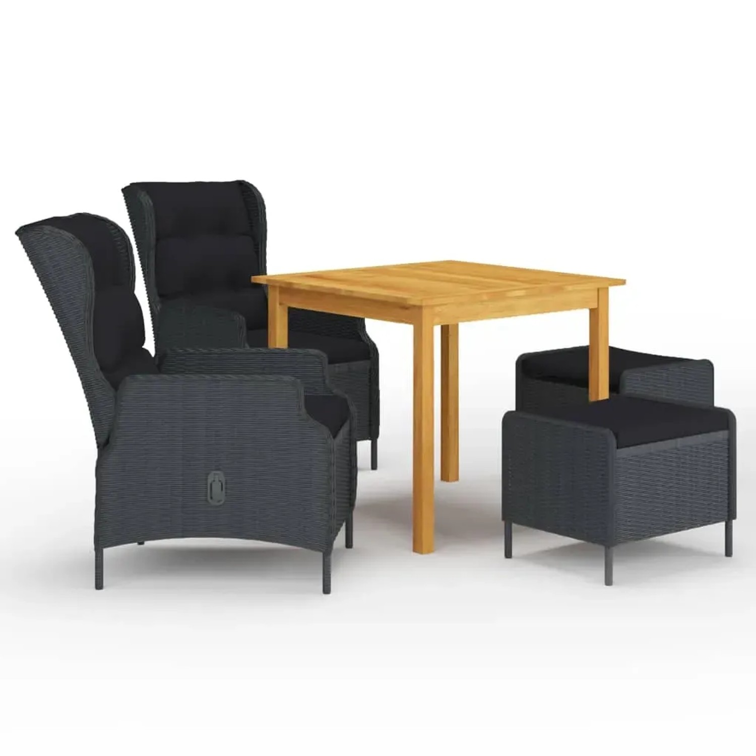 vidaXL 5-Tlg Garten-Essgruppe Dunkelgrau 3067750