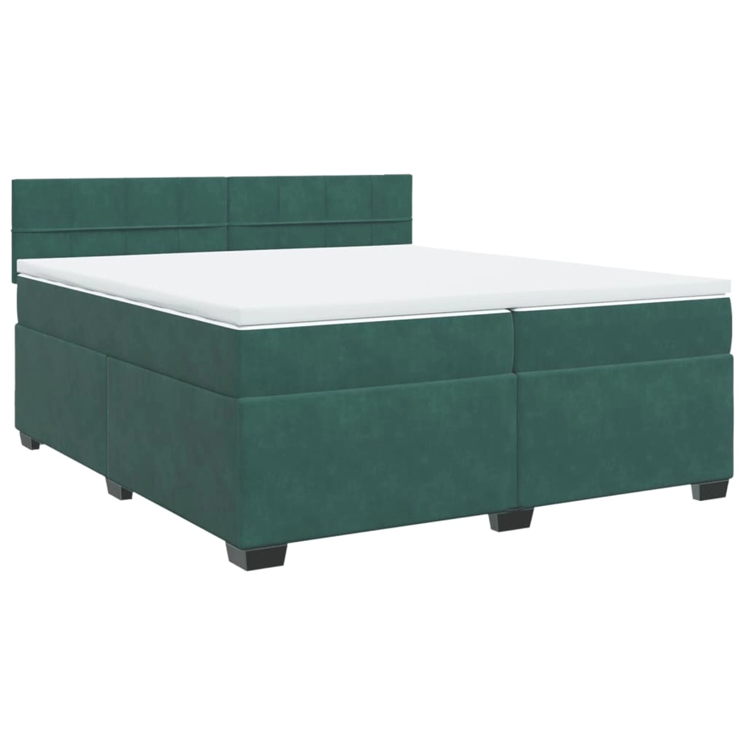 vidaXL Boxspringbett mit Matratze Dunkelgrün 200x200 cm Samt 3286405 günstig online kaufen