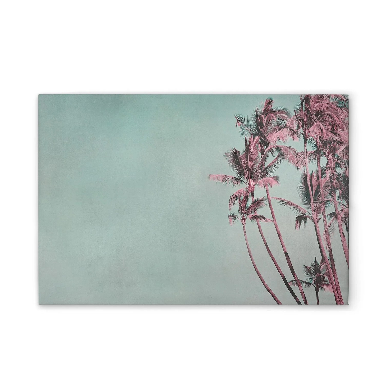 Tadessi Leinwandbild - M1-No.51061 - Palmen Brise Blau Rosa - 45 x 30 cm - Hochformat