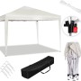 Beiger WOLTU Pop-Up Pavillon 3x3m mit Zubehör und Tragetasche.