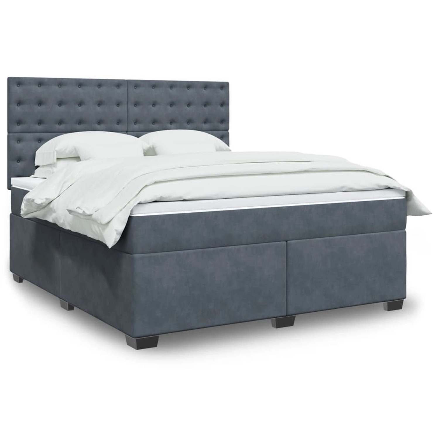 vidaXL Boxspringbett mit Matratze Dunkelgrau 180x200 cm Samt 3293291 günstig online kaufen