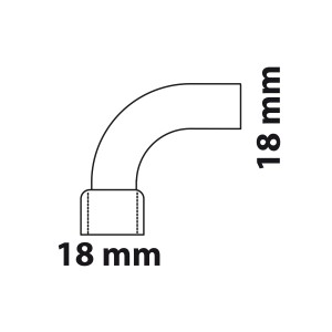 Kirchhoff Bogen 90° 18 mm, blanke Kupfer Löt Muffe für Sanitär-, Heizungsinstallation.