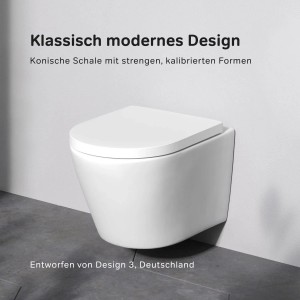 AM.PM Wand WC mit Softclosing Sitzabdeckung Flash Spülrandlos Toilette Hänge WC CNA1901PSC AquaSpin