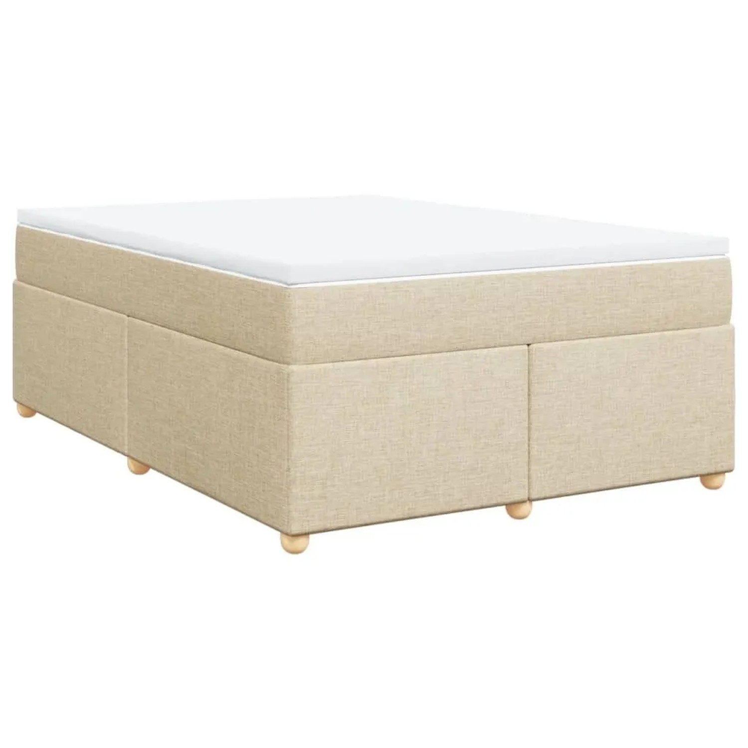 vidaXL Boxspringbett mit Matratze Creme 140x200 cm Stoff 3285385 günstig online kaufen