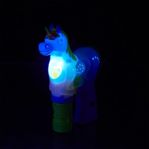 Relaxdays Einhorn Seifenblasenpistole Kunststoff Weiß LED Batteriebetrieben 21 cm x 5,5 cm x 18 cm 0,2 kg