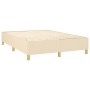 Cremefarbenes vidaXL Boxspringbett 140x190 cm mit Lattenrost und Füßen.