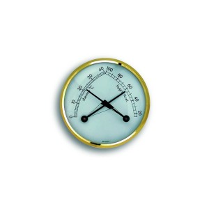 TFA Thermo-Hygrometer mit Messingring zum Aufhängen. Thermometer zur Messung von Temperatur und Luftfeuchtigkeit.
