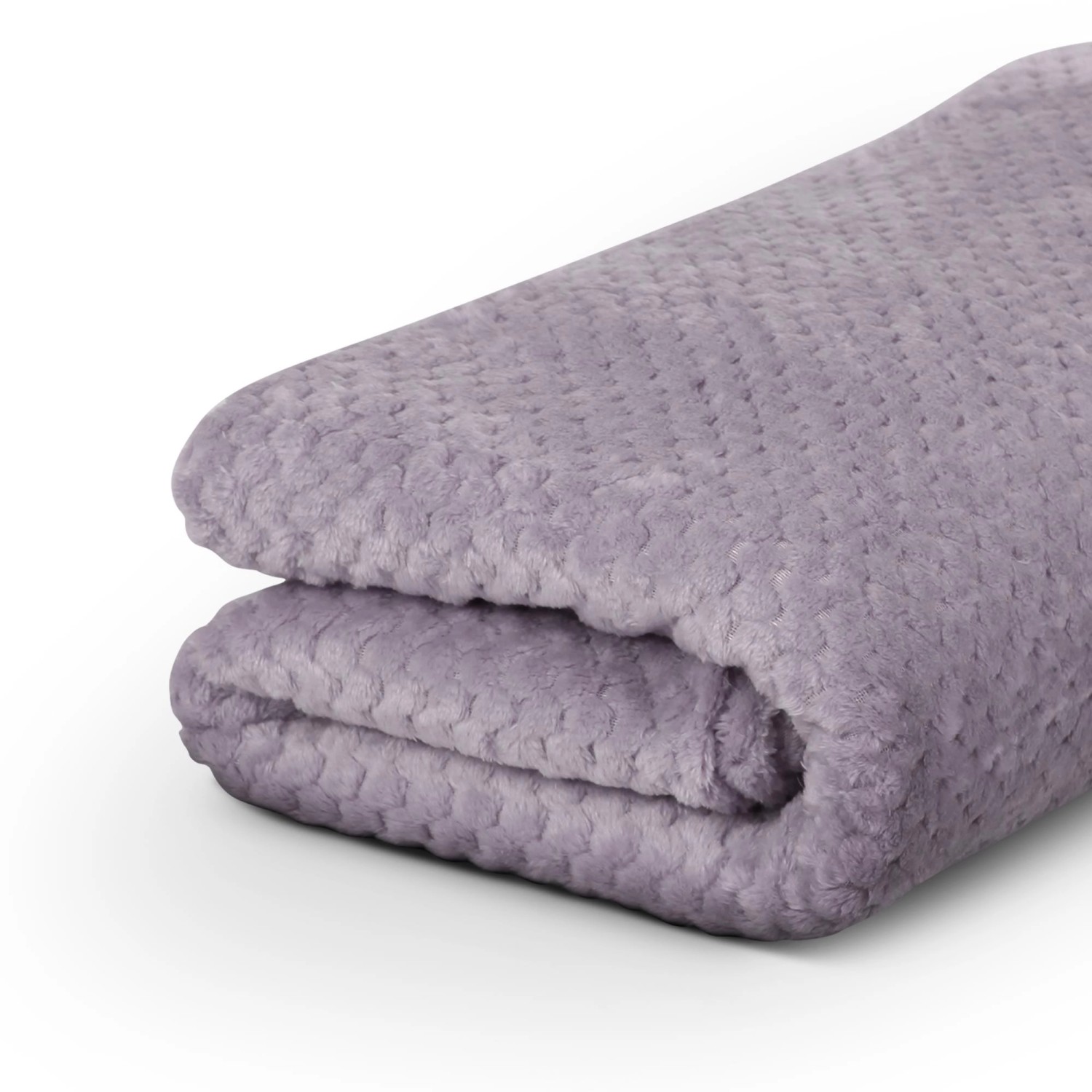 Gefaltete, fliederfarbene Bestgoodies Kuscheldecke 150x200 cm Cashmere Touch mit Popcorn-Muster.