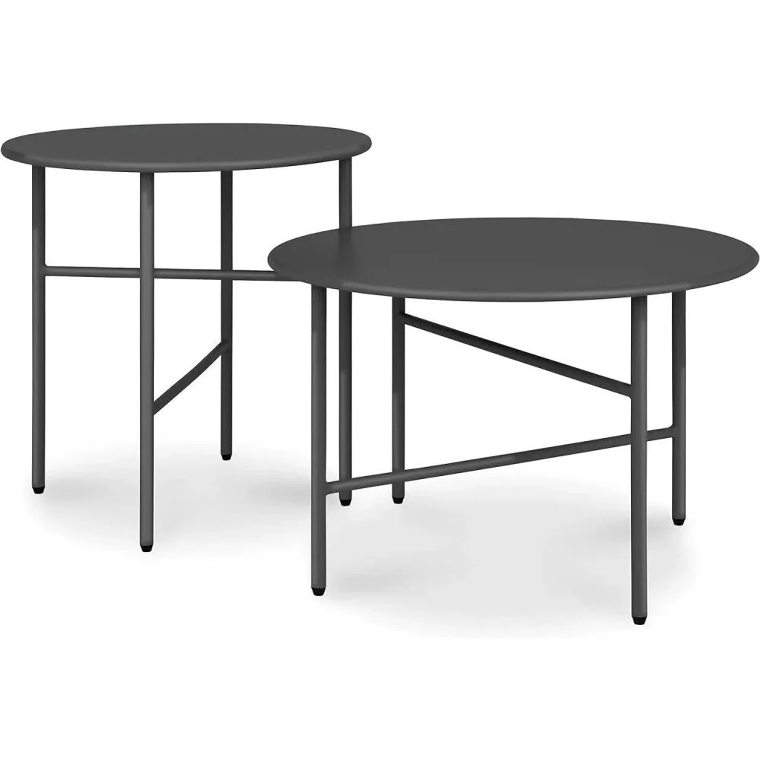 Bomoe Finn Beistelltisch ø 44x46cm + ø 53x36cm Schwarz 2tlg