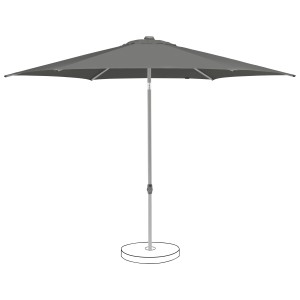 Suncomfort Marktschirm Stone Grey mit Handöffner, Polyester, UV 50+.