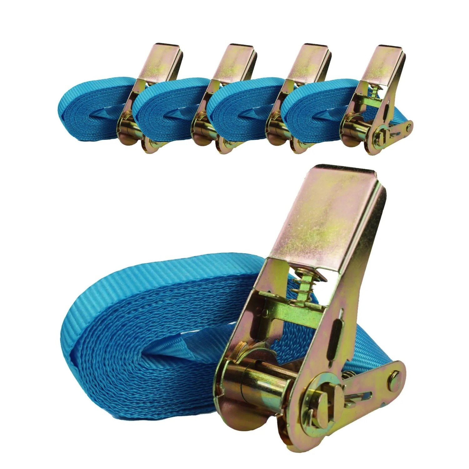 TRUTZHOLM 5x Profi Ratschen Spanngurt 1 Teilig 4m 0,8t 800kg TÜV GS Blau