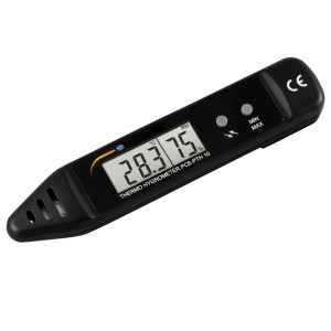 Digitalthermometer PCE Instruments PTH 10 zur Temperatur- und Feuchtigkeitsmessung.