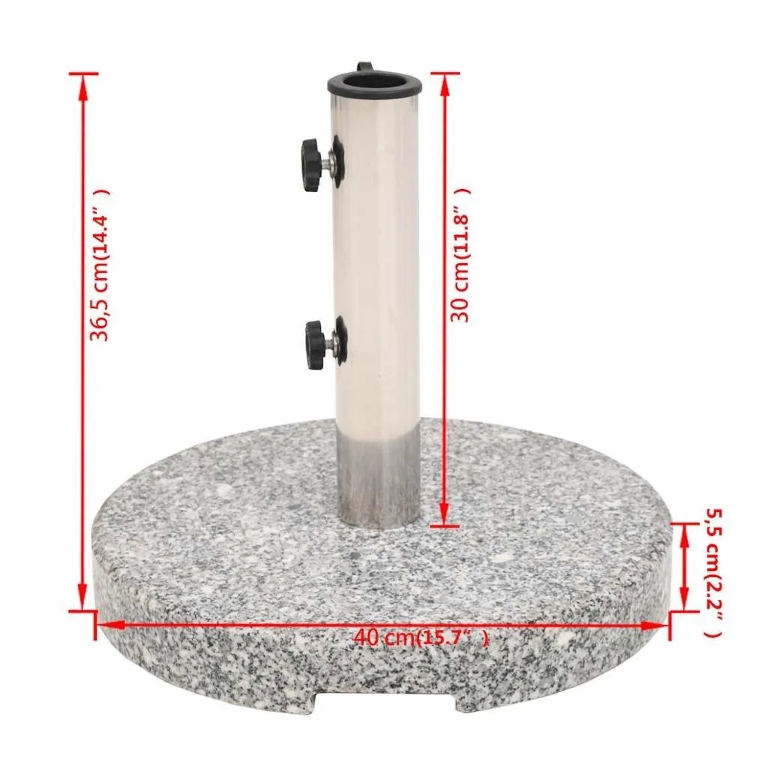 vidaXL Sonnenschirmständer Granit Rund 20 kg 43726_11