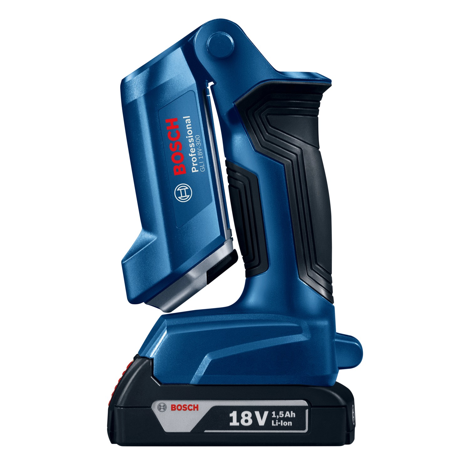 Bosch Professional 18V Akku-Lampe GLI 18V-300 Solo, blaue Handleuchte mit Akku.