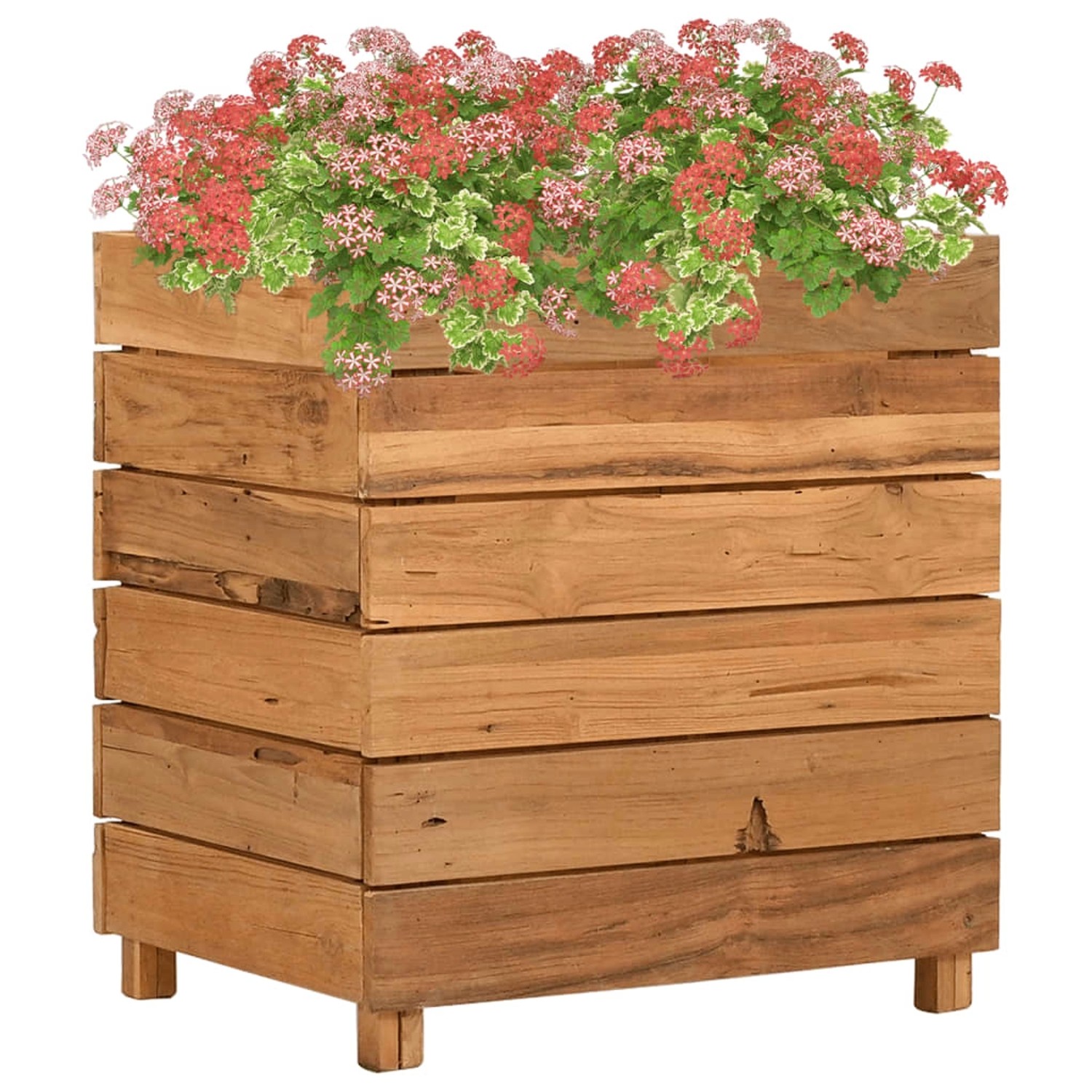 furnicato Hochbeet 50x40x55 cm Teak Altholz und Stahl