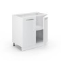 Vicco Spülenunterschrank Fame-Line, weiß hochglanz, 80 cm breit, mit Regal und zwei Türen.