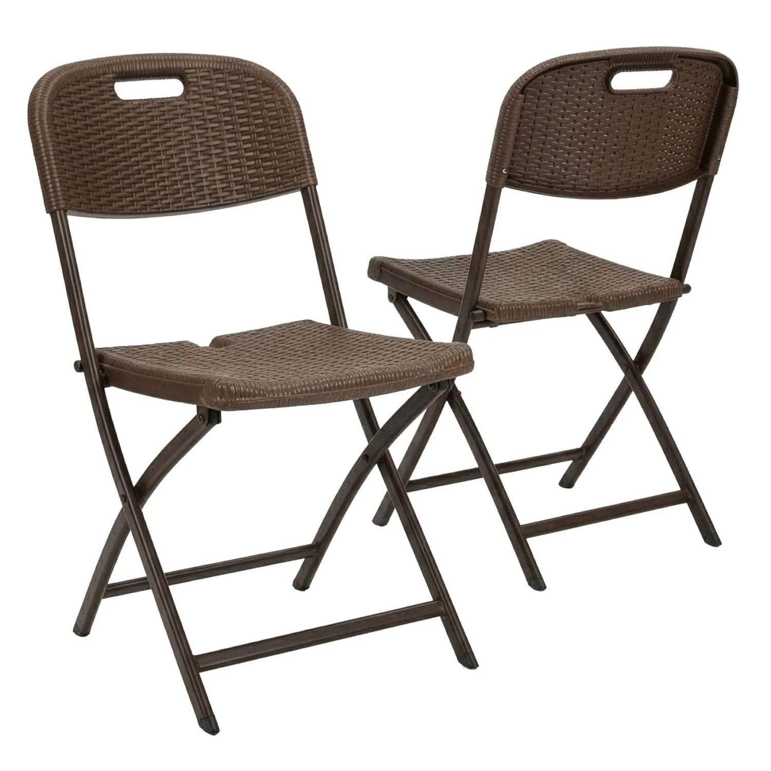 Floordirekt Klappstuhl Niigata 2er-Set Gartenstuhl Rattan-Optik 150 kg Belastbar