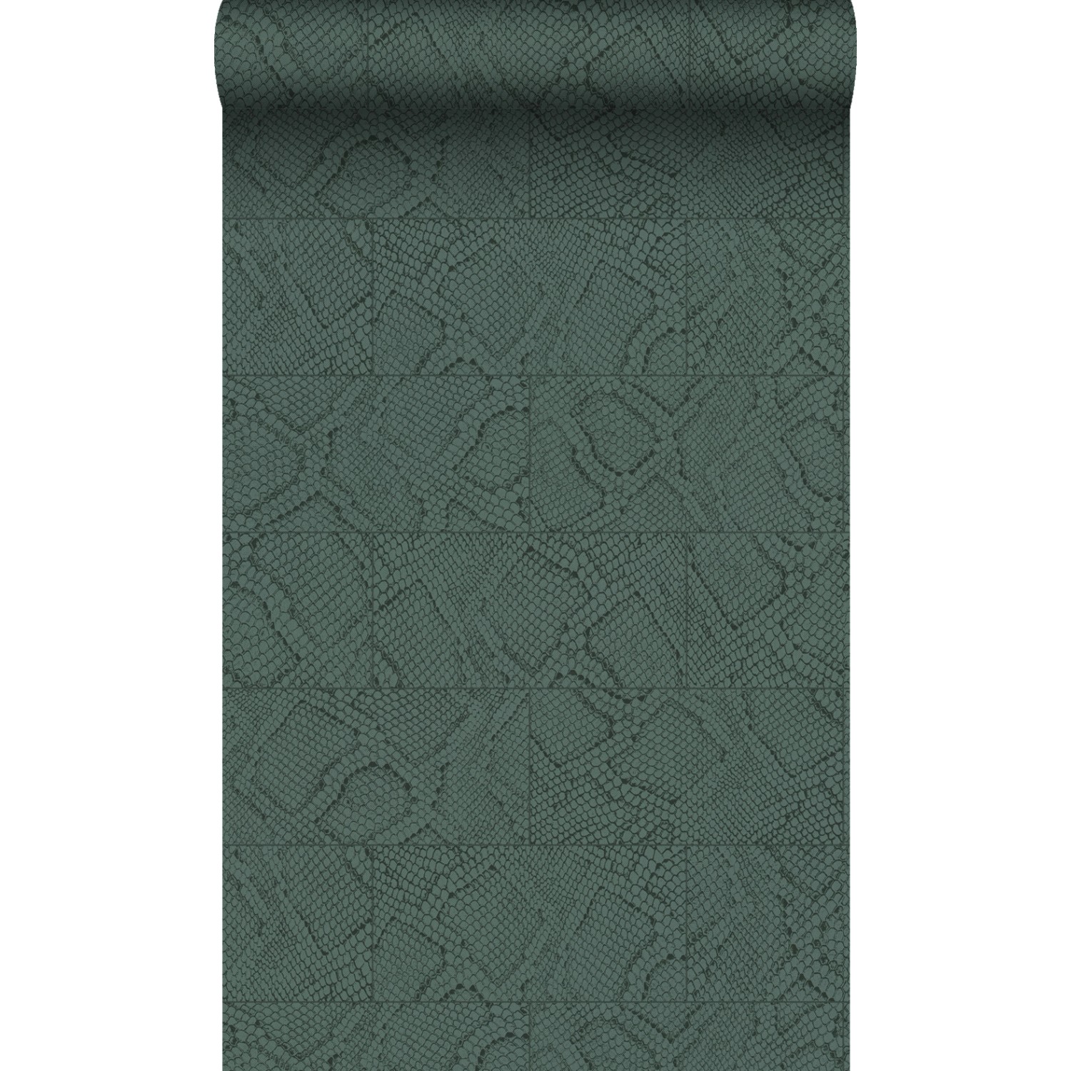 Origin Wallcoverings Tapete Fliesenmuster mit Schlangenhaut-Motiv Petrolbla günstig online kaufen