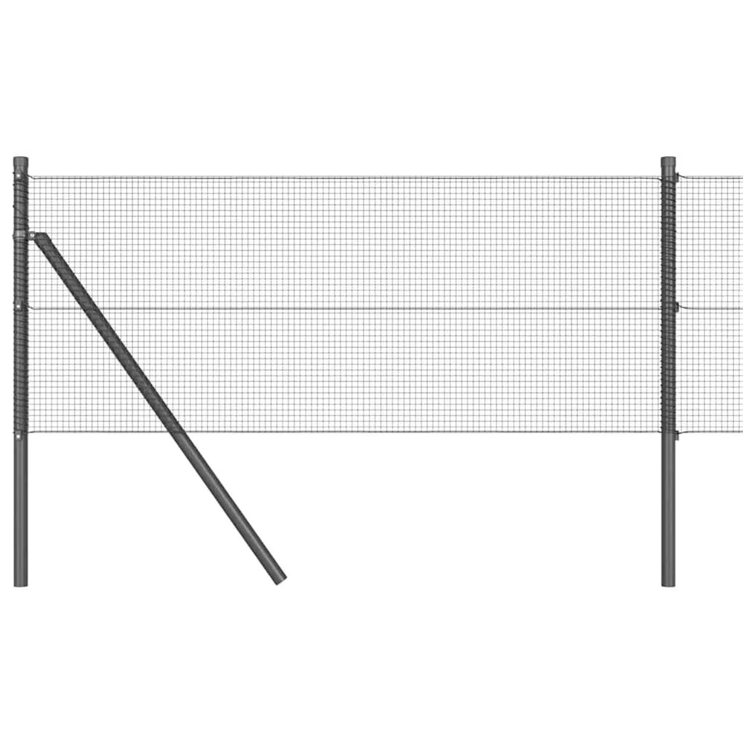vidaXL Zaunpfosten Grau 25 x 0,4 m 12 x 12 mm Maschen Stahl und PVC 3351827 günstig online kaufen