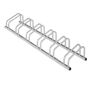 Silberner KARAT Fahrradständer Linus für 6 Fahrräder, zur Boden- oder Wandmontage.