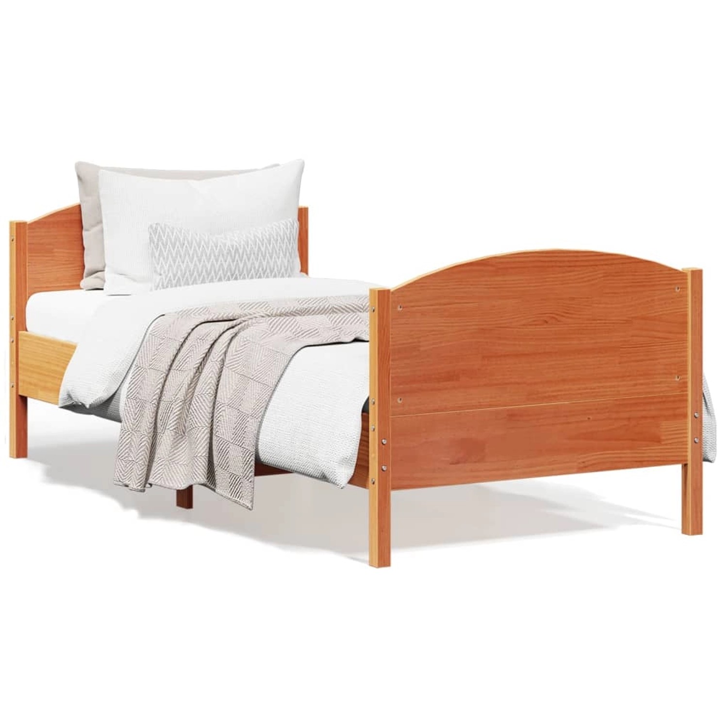 vidaXL Massivholzbett ohne Matratze Wachsbraun 90x200 Kiefernholz 842569 günstig online kaufen