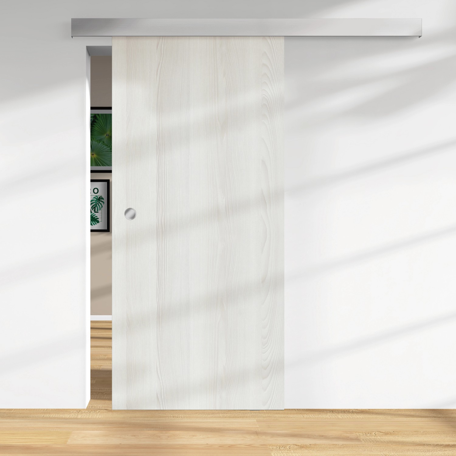 Holzschiebetür 28 mm Melamindekor Pinie white 2060 x 940 mm günstig online kaufen