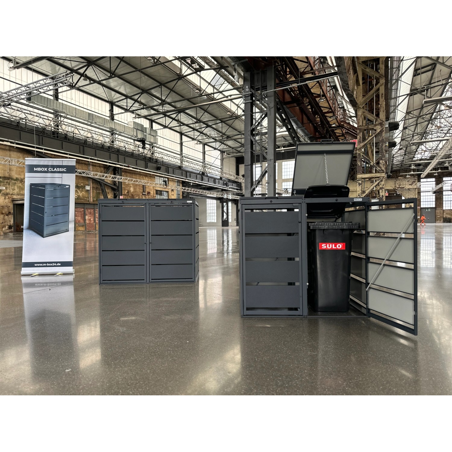 MBOX24 Classic Mülltonnenbox für 5 Mülltonnen (240L) aus Verzinktem Stahl  5er Metall Mülltonnenverkleidung in Anthrazit  Robust & Wetterfest_11