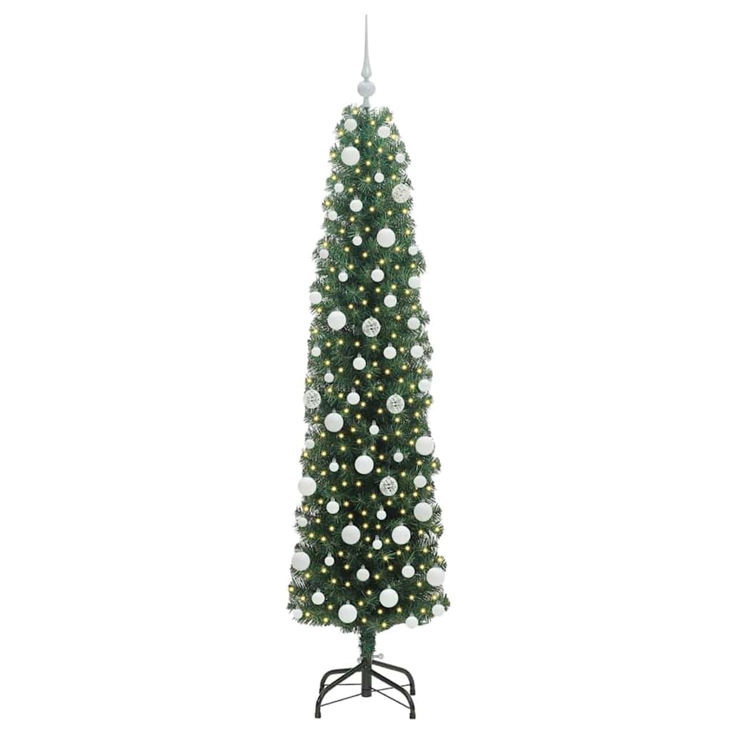 vidaXL Künstlicher Weihnachtsbaum mit 300 LEDs mit Ständer Grün 180 cm 3394946
