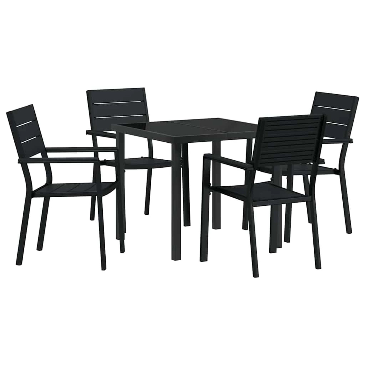 vidaXL Garten Essgruppe 5-Tlg Schwarz HDPE 3379143 günstig online kaufen