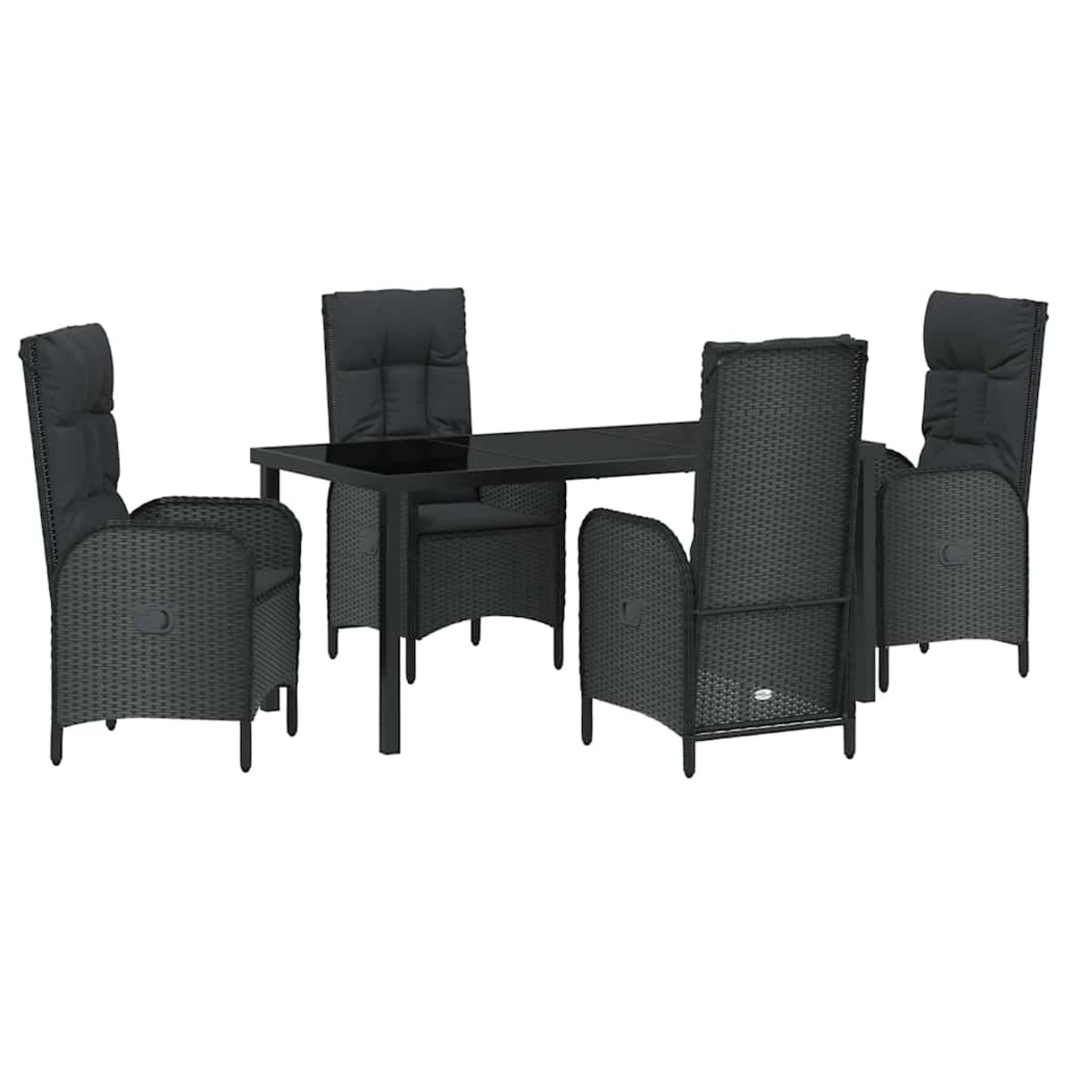 vidaXL Garten Essgruppe mit Kissen 5-Tlg Schwarz Poly Rattan 3380116 günstig online kaufen
