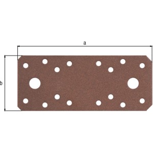 Alberts Duravis Flachverbinder, rostbraun, 133x55x2,5 mm, mit Löchern zur einfachen Montage.