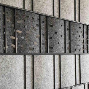 zaunzu Sichtschutz Vlies Criss Cross anthrazit für Doppelstabmattenzaun, Detailansicht.