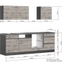 Held Möbel Küchenzeile Turin 240 cm, Wotaneiche-Graphit Dekor, Maße und Aufbauvarianten.