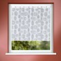 Weißes Ösenpanneau „Neusser Collection Fin“ 85x135 cm mit Punktedesign am Fenster.