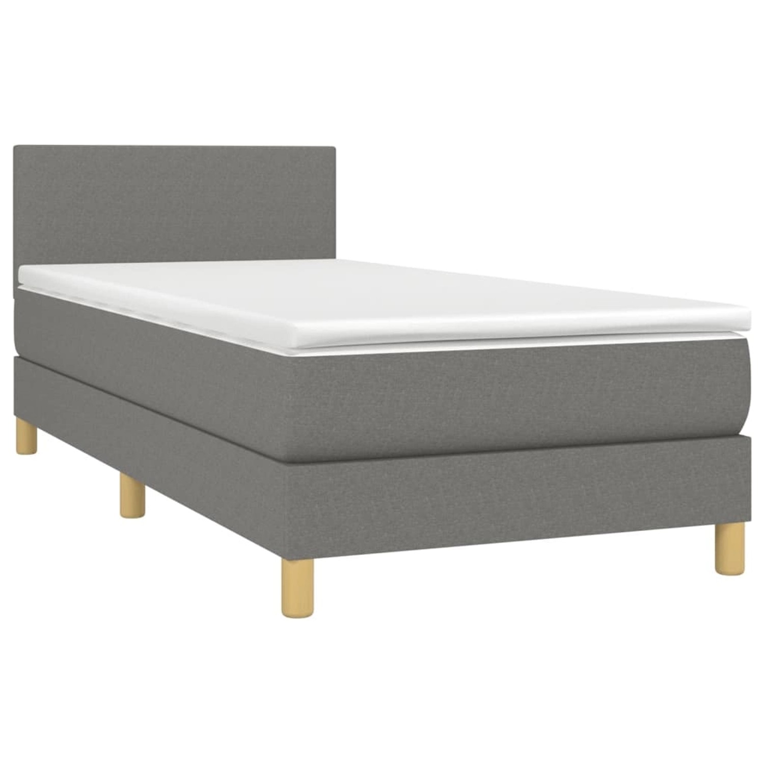 vidaXL Boxspringbett mit Matratze & LED Dunkelgrau 80x200 cm Stoff 3133510 günstig online kaufen