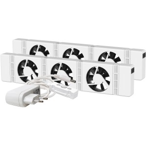SpeedComfort Heizkörperventilator Duo-Set (75-120cm) mit Netzteil und Thermostat.