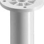 Weißer Hettich Sockelverstellfuß aus Kunststoff, 100-110 mm, für Küchenschränke.