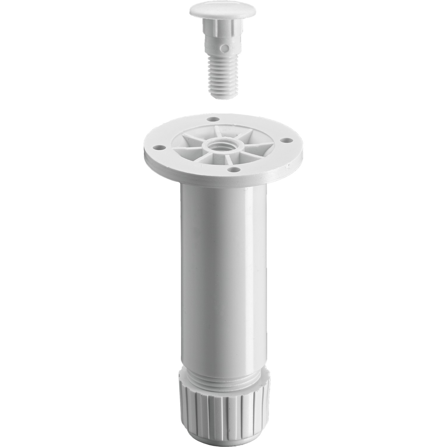 Thumbnail - Hettich Sockelverstellfuß 100-110 x Ø 30 mm Kunststoff Weiß mit M10 1 Stück