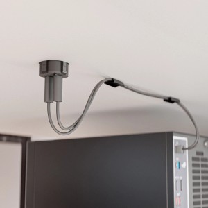 kalb USB C Hub Einbau 2 Fach Ports Oben und Unten Laden Datenübertragung für Möbel Tischplatten Arbeitsplatten Netzteil PC Anschluss Schwarz