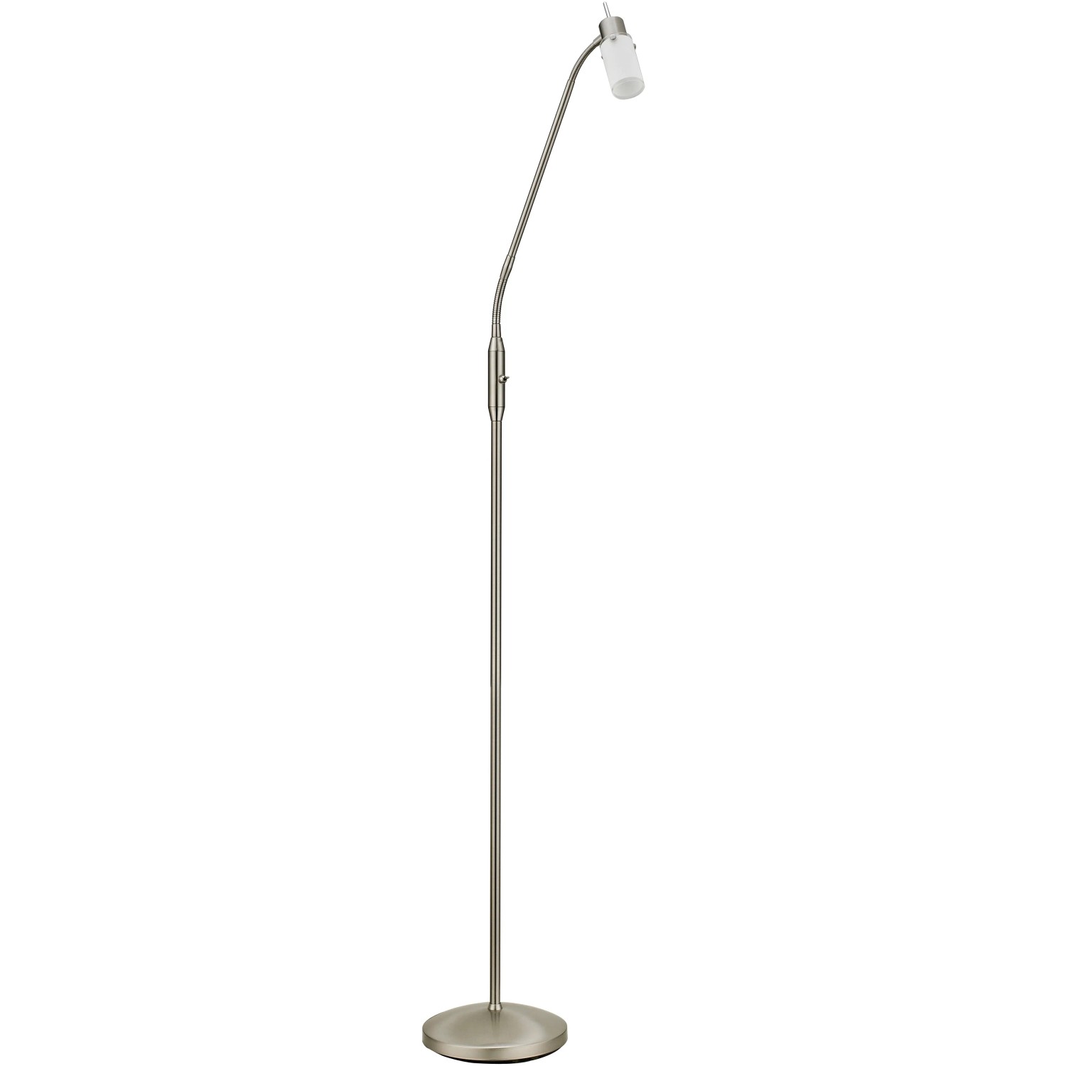 Moderne LED-Stehleuchte Max von Just light aus Stahl, Höhe 111-157 cm, ideal als Leselampe.
