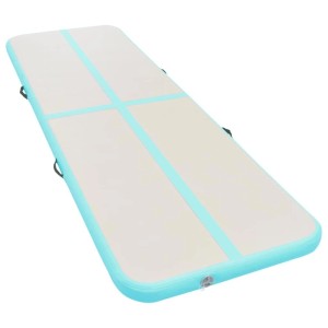 vidaXL Aufblasbare Gymnastikmatte mit Pumpe 400x100x10 cm PVC Grün 91917