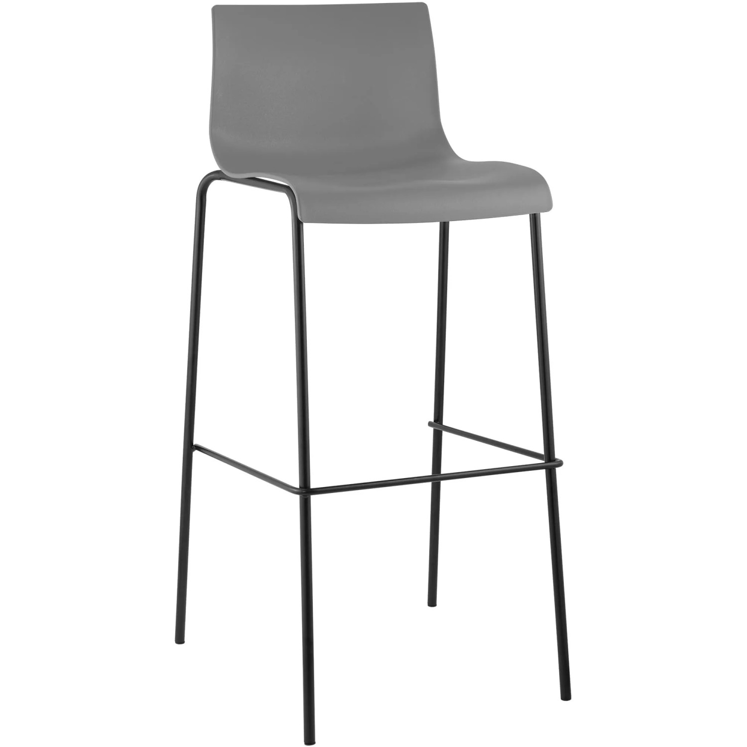 CLP Barhocker Hover Kunststoff 4-Fuß Gestell Grau/Schwarz