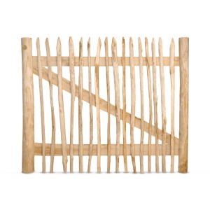 Stiltreu Staketenzaun-Tor aus Edelkastanie, 150x120 cm, für Zäune & Sichtschutz.